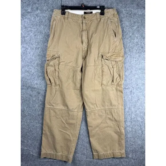Vintage Abercrombie Fitch Cargo Pants Men's 34 x 29 Beige Y2K Baggy Skater - Picture 1 of 8